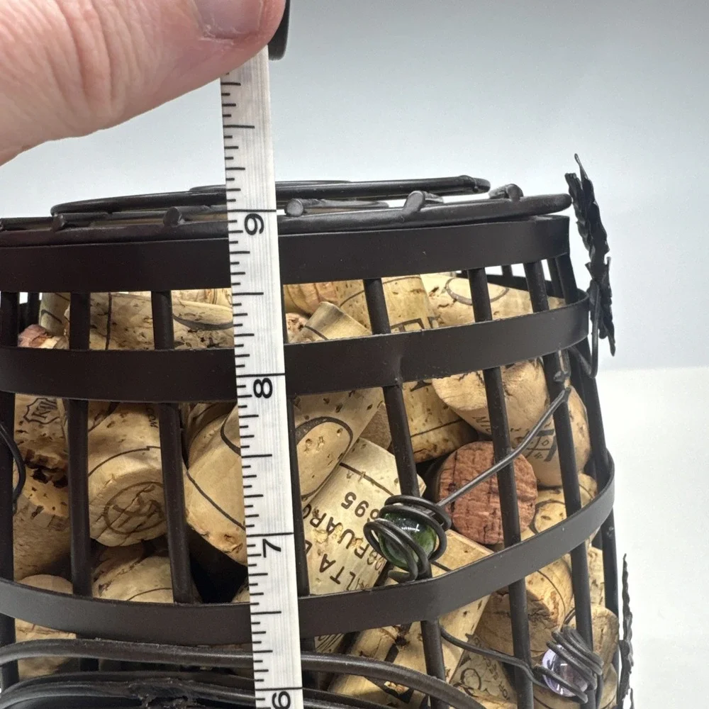 Wine Cork Holder Barrel Rustic Metal Home Decor 9.